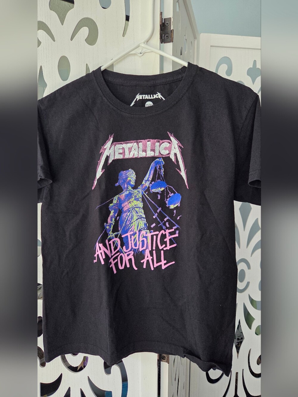 Metallica Graphic Tee Black Youth 11/12 NWOT And Justice For All Band T-Shirt